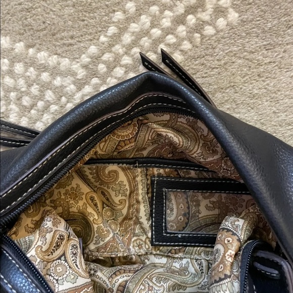 Nine West Handbag Brownish/Black Medium Size Fringed Bag w/Brass Hardware. - Picture 8 of 12